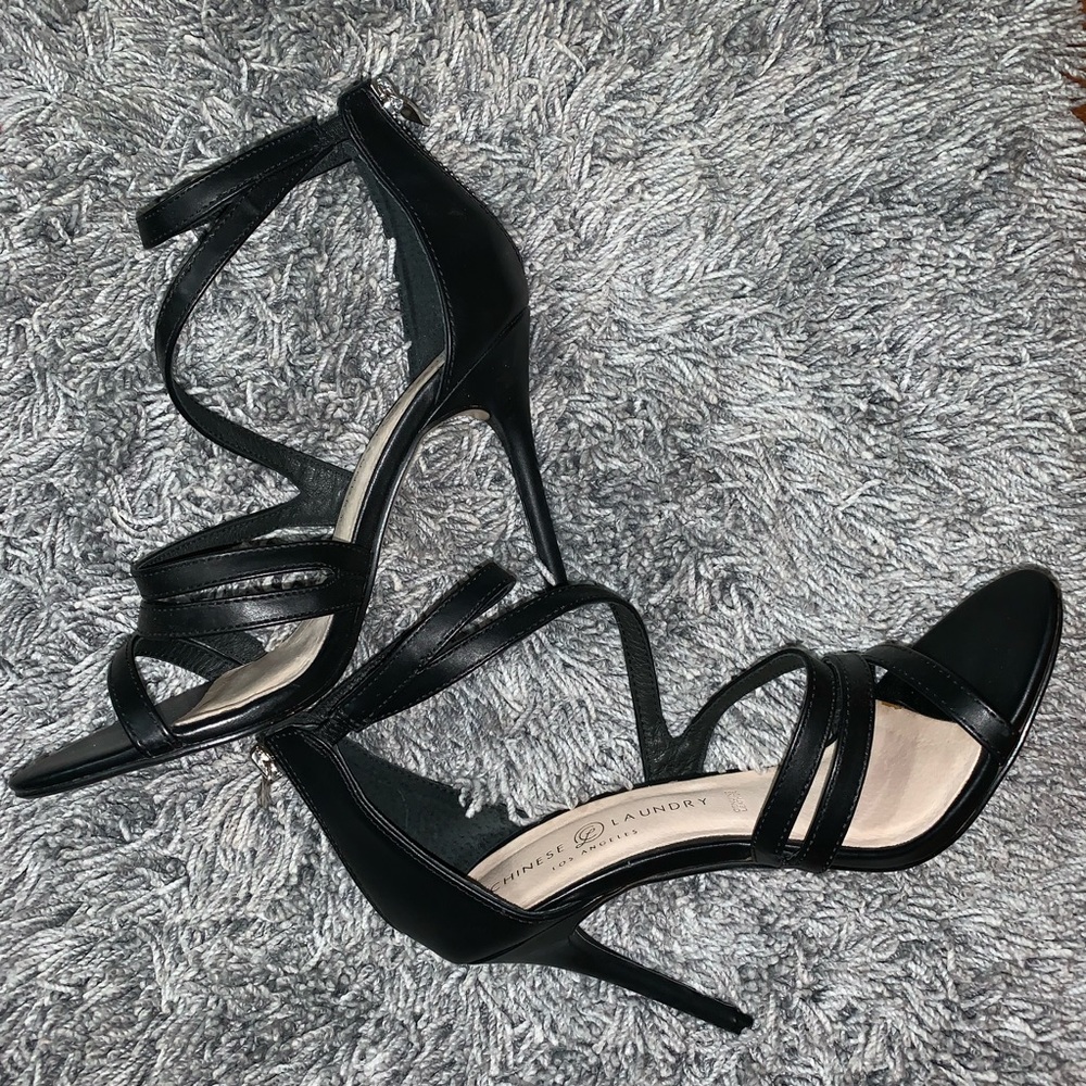 Chinese Laundry Black Strappy Heels